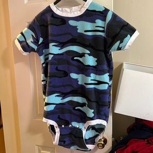 Cuddlz Blue Camo Onesie Bodysuit, ABDL, Mediun 40-44 chest